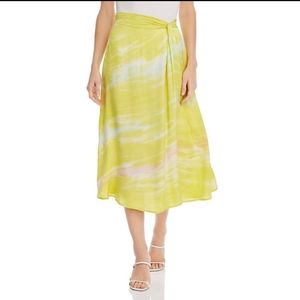 Young Fabulous & Broke silky tie dye midi skirt